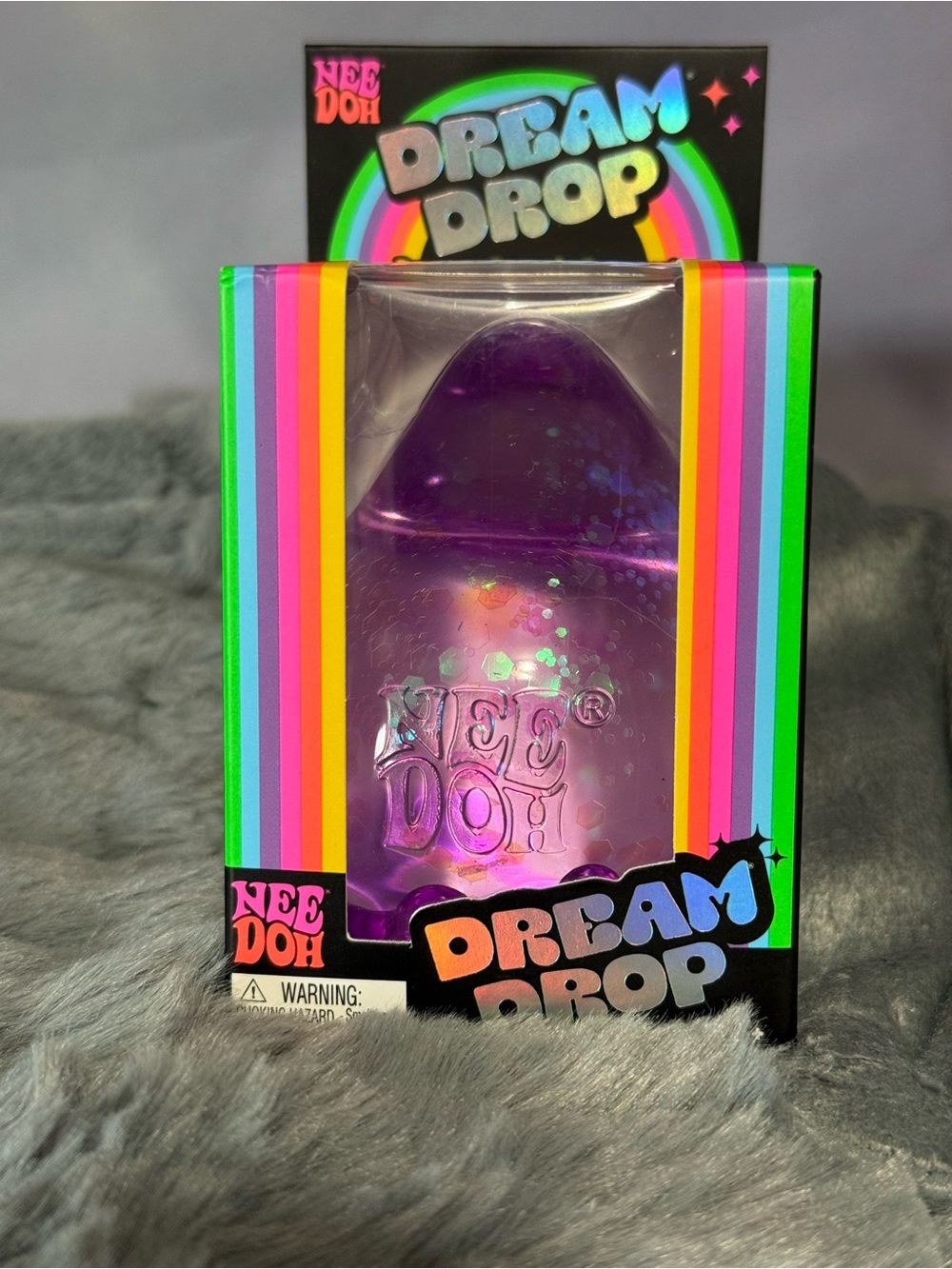 NeeDoh Dream Drop Purple Glitter Squishy
